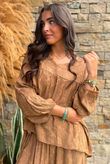 Kiti Paisley Damask Artist Smock Walnut